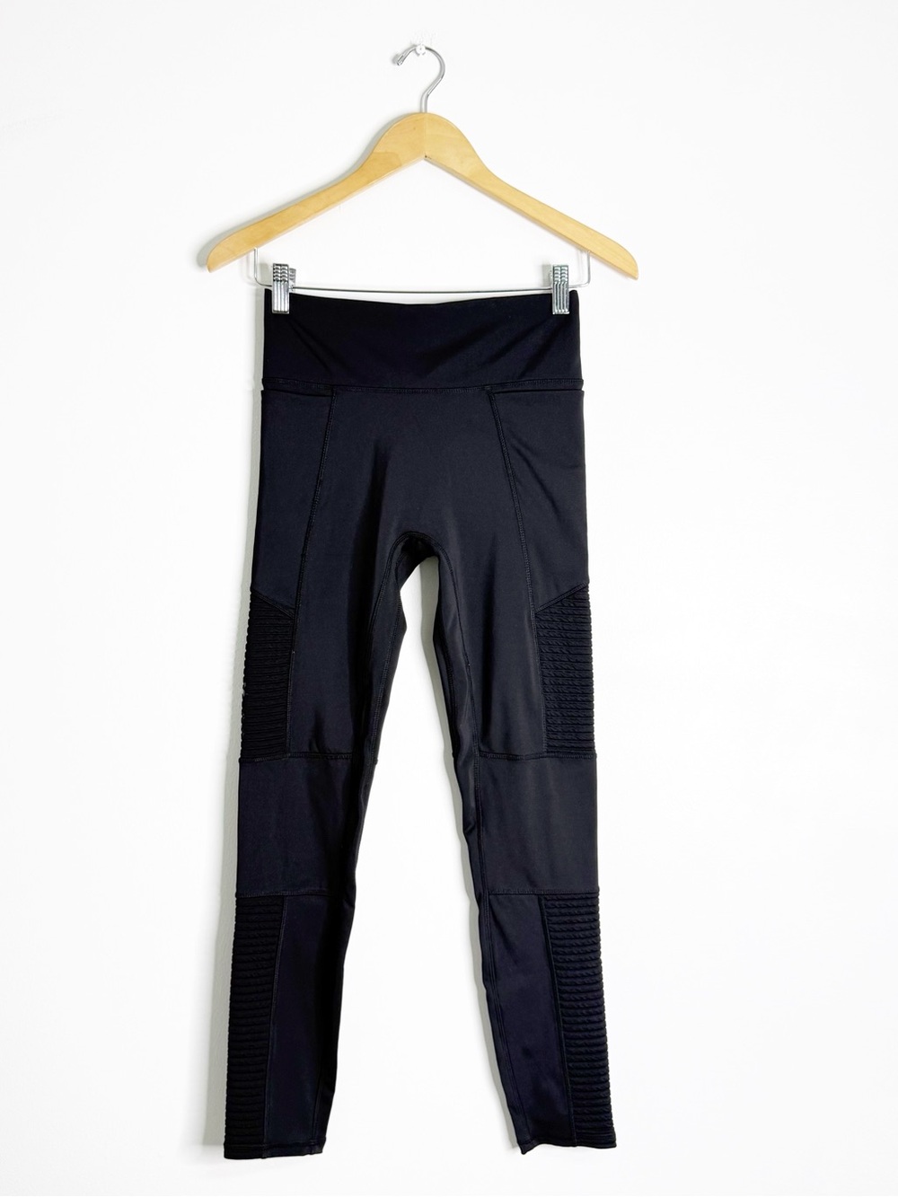 Fabletics Moto Leggings Black High Rise Side Pocket Women’s XS